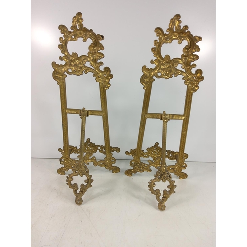 182 - Pair of brass easels