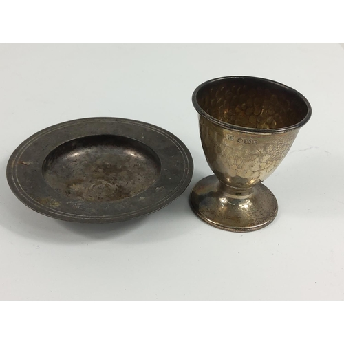 309 - Silver egg cup and silver Asprey pin dish, 79.1g