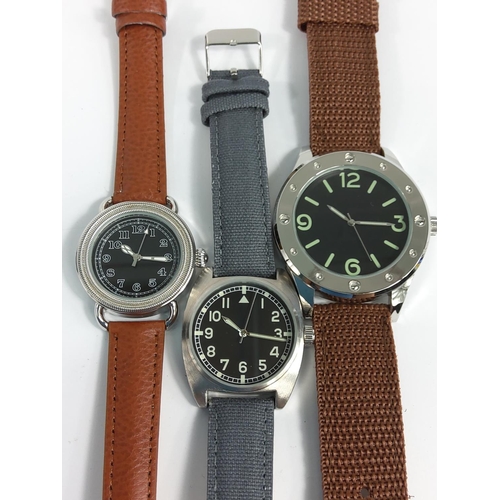 234 - 9 various watches including 1950's style Egyptian Naval Commanders watch, 1970's style British Soldi... 