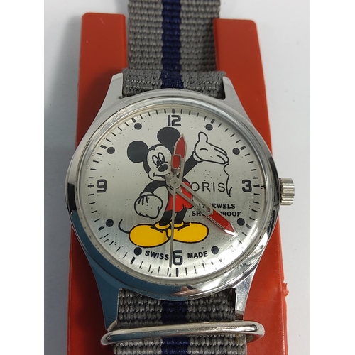 242 - Vintage Mickey Mouse wrist watch, manual wind (no particular brand)