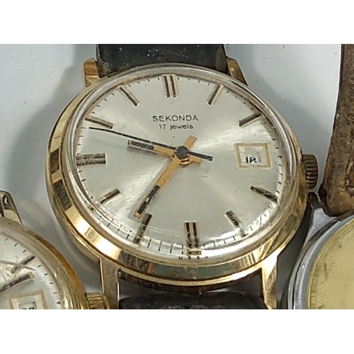 288 - Qty of various watches including 9ct gold example