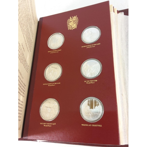 314 - Set of 24 Churchill silver Commemorative coins in album with full details