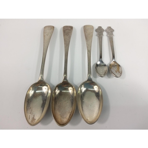 300 - 3 spoons marked HMS Trafalgar, 2 Rolex spoons and a qty of cutlery