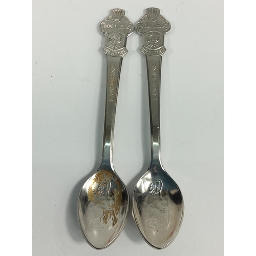 300 - 3 spoons marked HMS Trafalgar, 2 Rolex spoons and a qty of cutlery