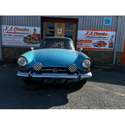 11 - Blue Sunbeam Alpine registration MWF40F, this beautiful little car has a 1725cc Petrol engine hiding... 