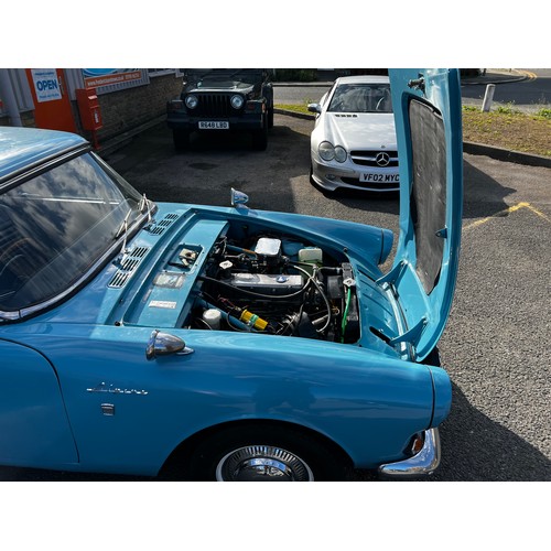 11 - Blue Sunbeam Alpine registration MWF40F, this beautiful little car has a 1725cc Petrol engine hiding... 