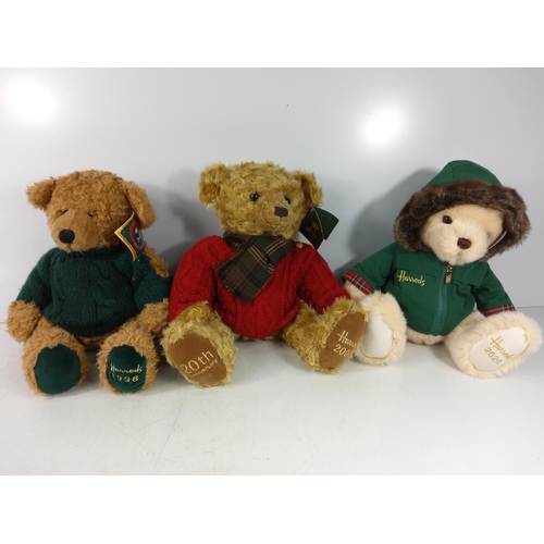 108 - 3 Harrods Year Bears, 1998, 2005 & 2020