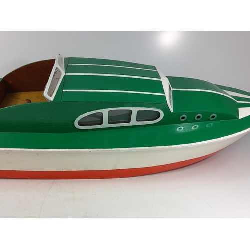 125 - Large wooden model boat, 120cms in length