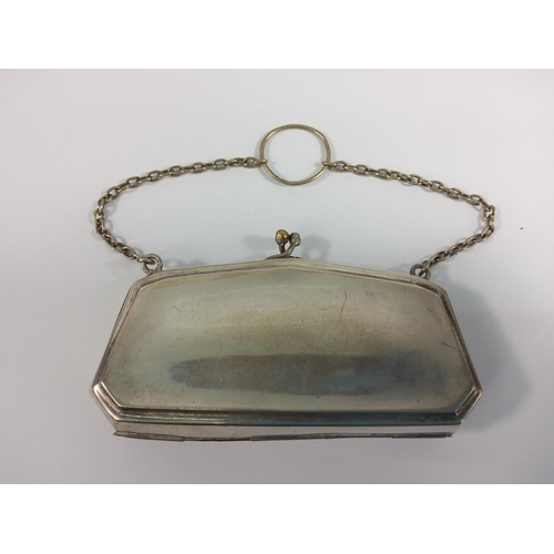 157 - White metal coin purse