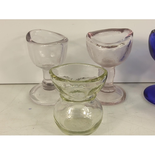 78 - Vintage eye baths including coloured glass