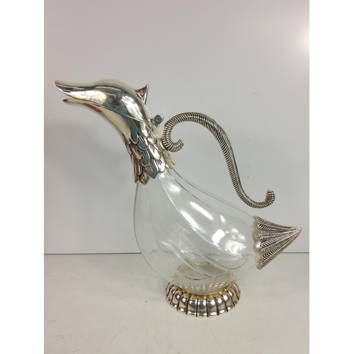 90 - Glass duck decanter