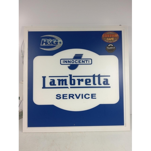 93 - Lambretta illuminated sign, 60 x 60cms