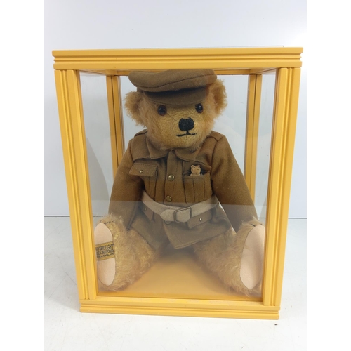 95 - Cased Merrythought WWI Soldier bear