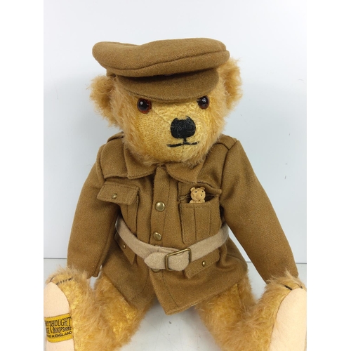 95 - Cased Merrythought WWI Soldier bear