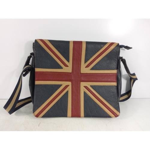 109 - Leather Union Jack satchel