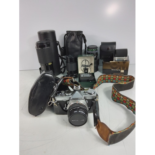 115 - Cameras and accessories, including Olympus