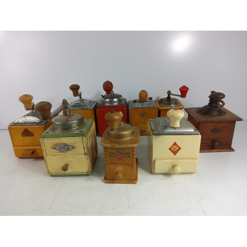 33 - 9 vintage coffee grinders