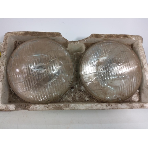 5 - Pair of Lucas car lights and a pair of spot lights