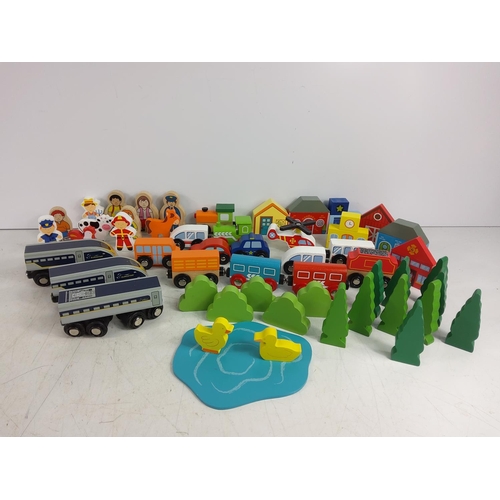 50 - Box of toys and wooden toys