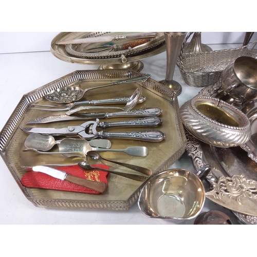 25 - Box of metal and plated ware