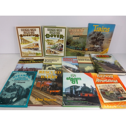 55 - Large box of railway books and box of mixed books