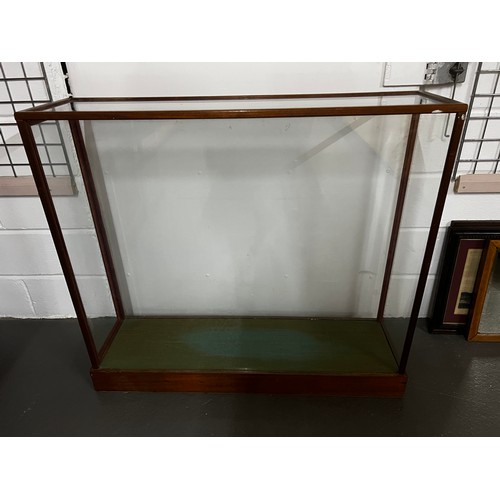 59 - Large wooden glass display case, 106 x 103 x 32cms