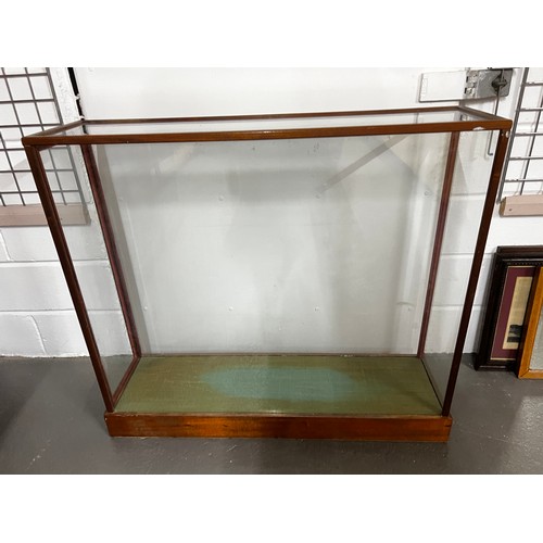 59 - Large wooden glass display case, 106 x 103 x 32cms