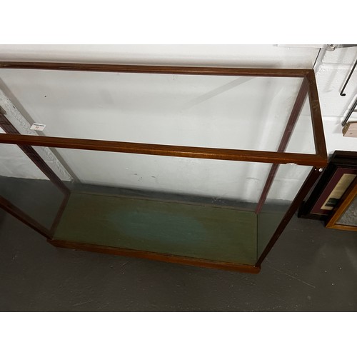 59 - Large wooden glass display case, 106 x 103 x 32cms