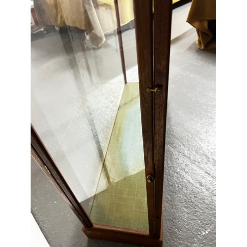 59 - Large wooden glass display case, 106 x 103 x 32cms