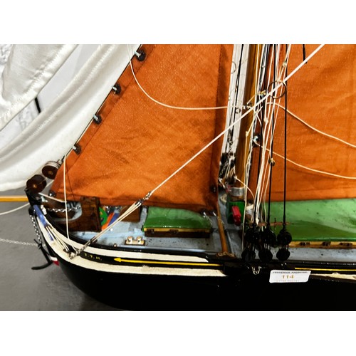 114 - Large model of a sailing ship, TTH London, which was formerly from The Deal Museum's collection, 110... 