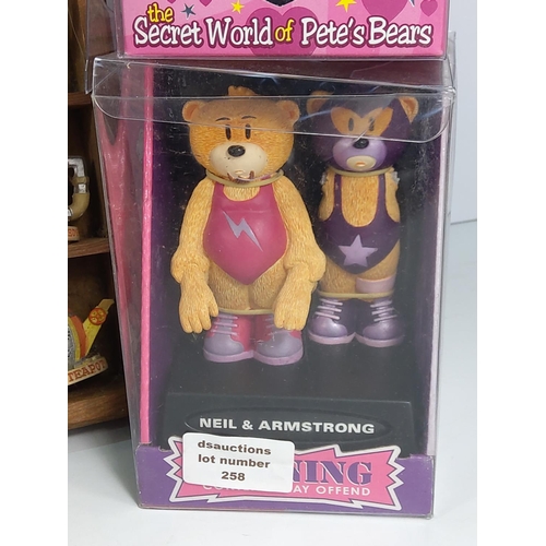 637 - 5 boxed Bad Taste Bears, Tetley collectables and Ted Baker shoes