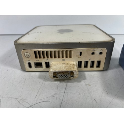 73 - Vintage Apple Mac mini, 3 Ipods 30gb, 16gb & 8gb and set of 6 Disney gold balls