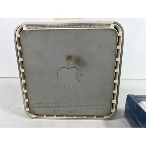 73 - Vintage Apple Mac mini, 3 Ipods 30gb, 16gb & 8gb and set of 6 Disney gold balls