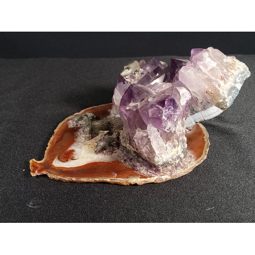 91 - Amethyst and polished stone sculpture