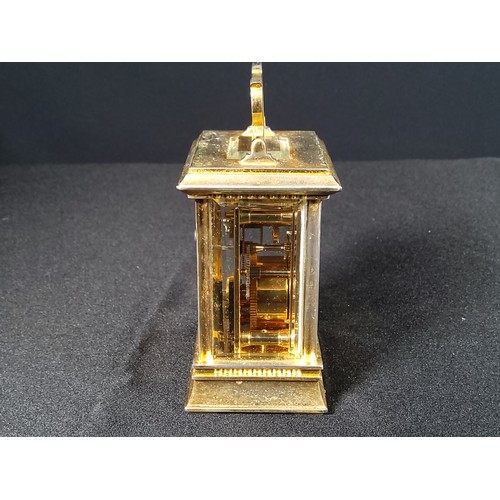 124 - Mappin & Webb small brass carriage clock