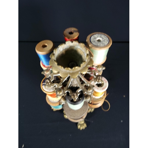 172 - Antique brass cotton dispenser