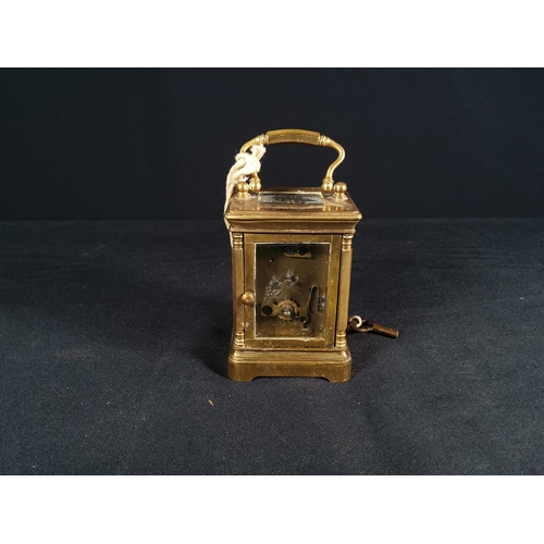 127 - Small Brass Carriage clock Marked Elliot & Son London