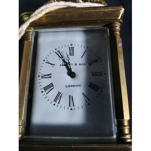 127 - Small Brass Carriage clock Marked Elliot & Son London