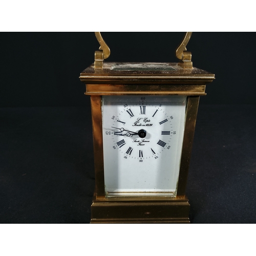 132 - Vintage brass case carriage clock