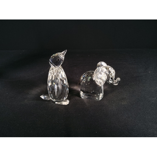 152 - Swarovski penguin and elephant, tallest being 8.5cms