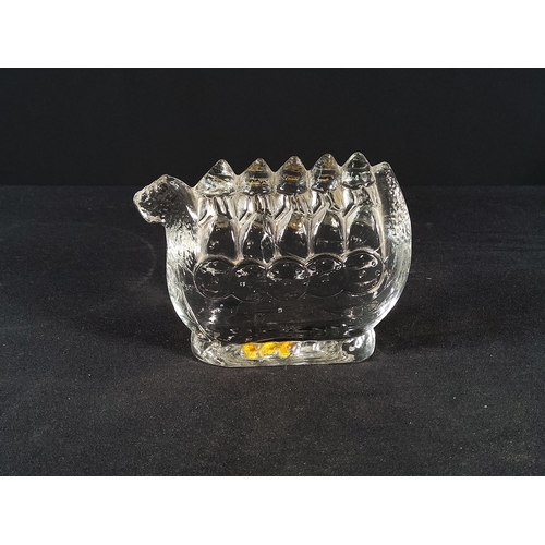 155 - Swedish glass Viking Ship by Lindshammar, 8.5cms in height by 11cms in length