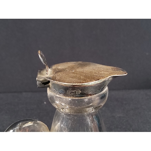 166 - 4 silver stopped jugs, 1 with crack, 10cms in height