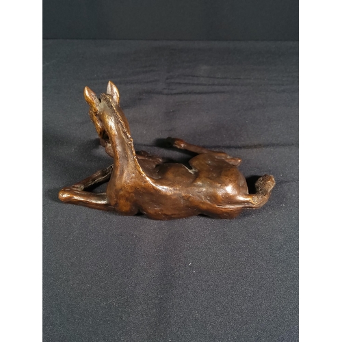 197 - Cast Bronze foal, 15cms in length and 8cms in height