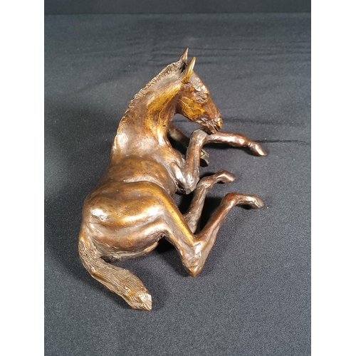 197 - Cast Bronze foal, 15cms in length and 8cms in height