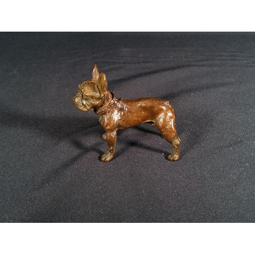 200 - Antique cast bronze dog figure, 7cms in length by 6cms in height