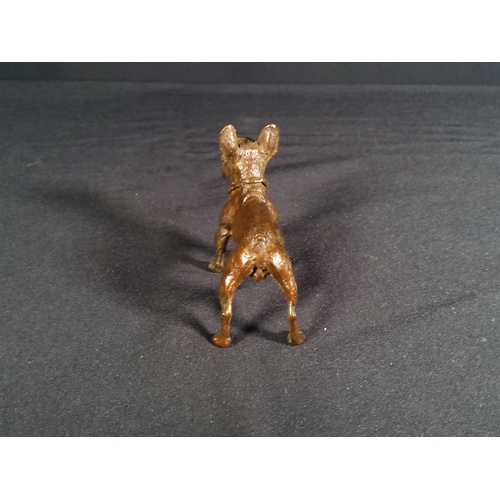 200 - Antique cast bronze dog figure, 7cms in length by 6cms in height