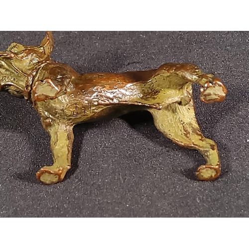 200 - Antique cast bronze dog figure, 7cms in length by 6cms in height