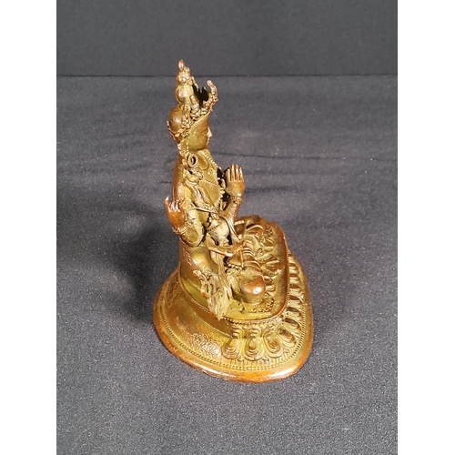 205 - Cast bronze oriental goddess figure