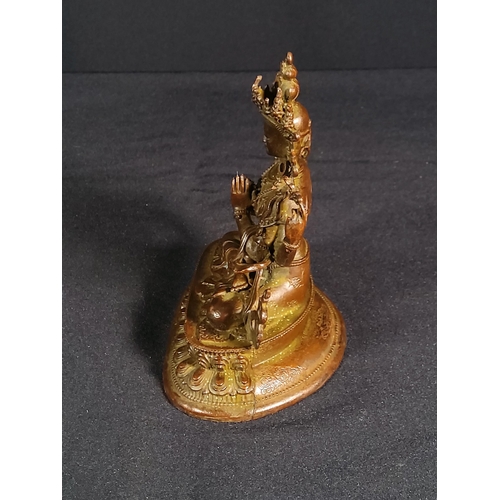 205 - Cast bronze oriental goddess figure