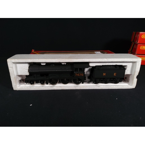 248 - Boxed hornby engine and tender and 3 carriages